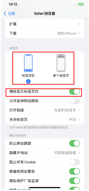 黎平苹果手机维修分享Safari浏览器如何切换标签栏位置 